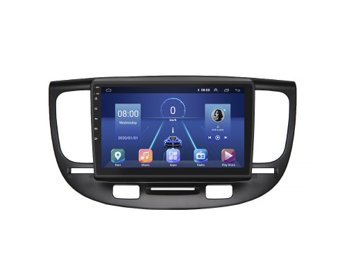 Штатная магнитола Lesko для Kia Rio II 2005-2009 экран 9" 2/32Gb 4G Wi-Fi GPS Top
