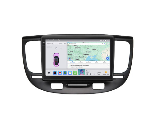 Штатная магнитола Lesko для Kia Rio II Рестайлинг 2009-2011 экран 9" 4/64 QLED CarPlay 4G Wi-Fi GPS 360 Prime