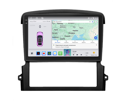 Штатная магнитола Lesko для Kia Sorento I Рестайлинг 2006-2011 экран 9" 4/64 QLED CarPlay 4G Wi-Fi GPS 360 Prime