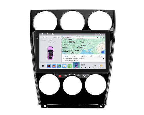 Штатная магнитола Lesko для Mazda 6 I (GG) Рестайлинг 2005-2008 экран 9" 4/64 QLED CarPlay 4G Wi-Fi GPS 360 Prime