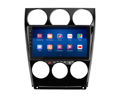 Штатная магнитола Lesko для Mazda 6 I (GG) Рестайлинг 2005-2008 экран 9" 6/128Gb 4G Wi-Fi GPS Top