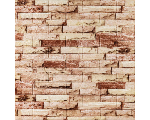 Самоклеющаяся 3D панель 700x770x5мм Бежевый Екатеринославский кирпич SW-00001375