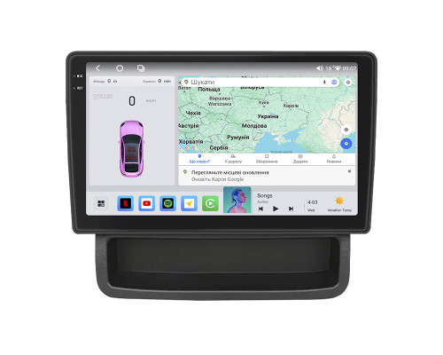 Штатная магнитола Lesko для Renault Trafic II Рестайлинг 2 2011-2014 экран 10" 4/64 QLED CarPlay 4G Wi-Fi GPS 360 Prime