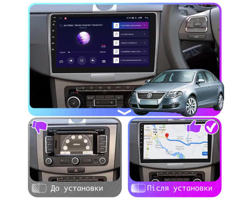 Штатная магнитола Lesko для Volkswagen Passat B6 2005-2010 экран 10" 2/32Gb Wi-Fi GPS Base