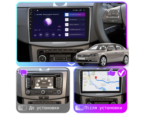 Штатная магнитола Lesko для Volkswagen Passat B7 2011-2015 экран 10" 4/64Gb CarPlay 4G Wi-Fi GPS Prime