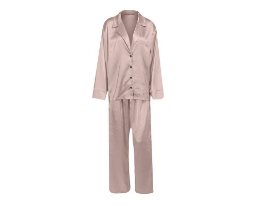 Женский шелковый комплект для дома и сна 2SYCK1315 рукашка и штаны женская пижама атласная Мокко XL