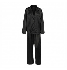 Женский шелковый комплект для дома и сна 2SYCK1315 рукашка и штаны женская пижама атласная Черный M