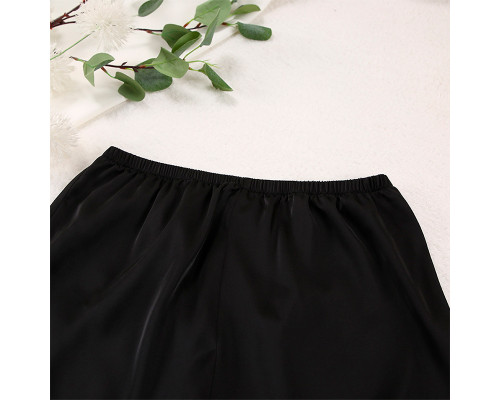 Женский шелковый комплект для дома и сна 2SYCK1315 рукашка и штаны женская пижама атласная Черный M