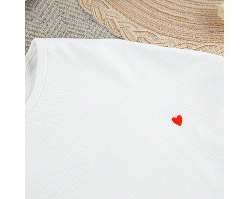 Женский костюм 2ZYCK8006B1 для дома пижама белый с сердечками L