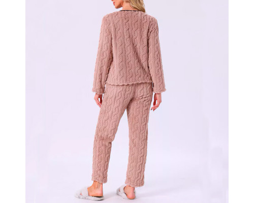 Женская тёплая пижама 5312 Light pink костюм для дома L