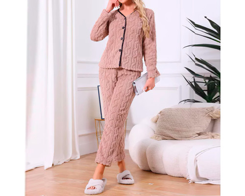 Женская тёплая пижама 5312 Light pink костюм для дома M