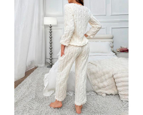Женская тёплая пижама 5312 White костюм для дома M