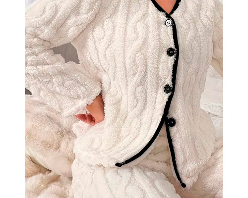 Женская тёплая пижама 5312 White костюм для дома M