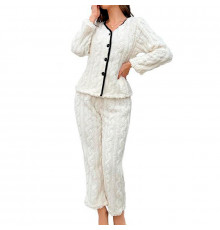 Женская тёплая пижама 5312 White костюм для дома XL