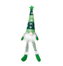 Новогодний Гном N2 для праздничного декора с Led подсветкой 20 см Green