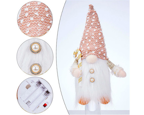 Новогодняя игрушка Рождественский Гном светящийся А9-9 30*10 Beige