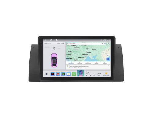 Штатная магнитола Lesko для BMW X5 I (E53) Рестайлинг 2003-2006 экран 9" 4/64 QLED CarPlay 4G Wi-Fi GPS 360 Prime