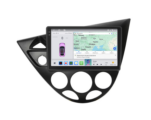 Штатная магнитола Lesko для Ford Focus I (North America) 1999-2004 экран 9" 4/64 QLED CarPlay 4G Wi-Fi GPS 360 Prime