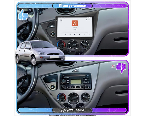 Штатная магнитола Lesko для Ford Focus I 1998-2001 экран 9" 4/64 QLED CarPlay 4G Wi-Fi GPS 360 Prime