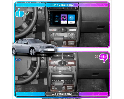 Штатная магнитола Lesko для Ford Mondeo III 2000-2003 экран 9" 1/16Gb Wi-Fi GPS Base