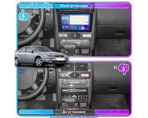 Штатная магнитола Lesko для Ford Mondeo III 2000-2003 экран 9" 2/32Gb CarPlay 4G Wi-Fi GPS Prime