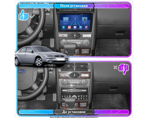 Штатная магнитола Lesko для Ford Mondeo III 2000-2003 экран 9" 4/64Gb 4G Wi-Fi GPS Top