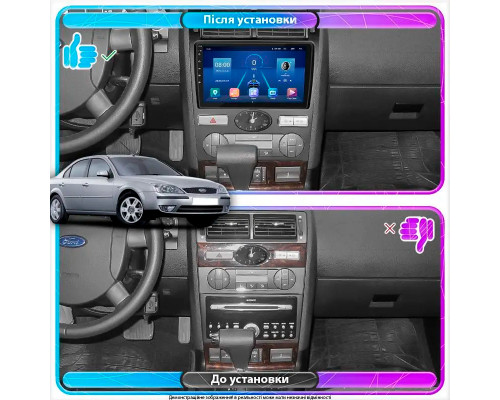 Штатная магнитола Lesko для Ford Mondeo III 2000-2003 экран 9" 6/128Gb 4G Wi-Fi GPS Top