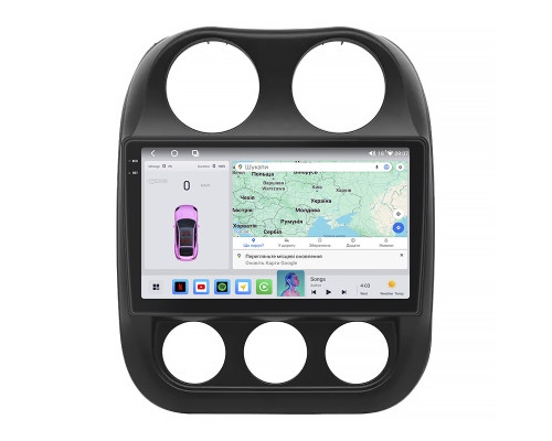 Штатная магнитола Lesko для Jeep Compass I Рестайлинг 2 2013-2016 экран 10" 4/64 QLED CarPlay 4G Wi-Fi GPS 360 Prime