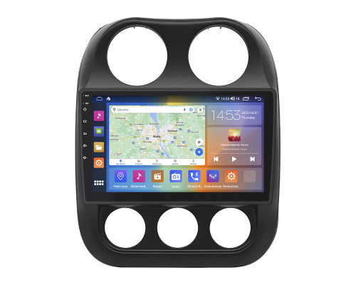 Штатная магнитола Lesko для Jeep Compass I Рестайлинг 2010-2013 экран 10" 2/32Gb CarPlay 4G Wi-Fi GPS Prime