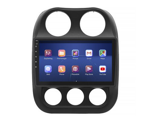 Штатная магнитола Lesko для Jeep Compass I Рестайлинг 2010-2013 экран 10" 2/32Gb 4G Wi-Fi GPS Top