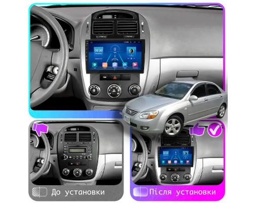 Штатная магнитола Lesko для Kia Cerato I Рестайлинг 2006-2009 экран 9" 2/32Gb Wi-Fi GPS Base
