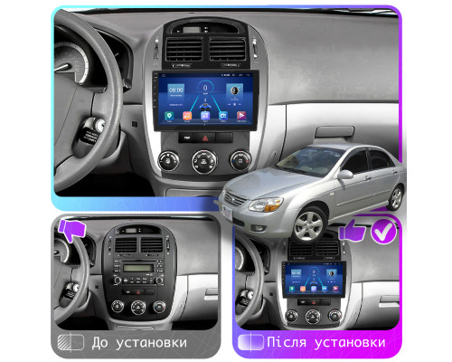 Штатная магнитола Lesko для Kia Cerato I Рестайлинг 2006-2009 экран 9" 6/128Gb 4G Wi-Fi GPS Top