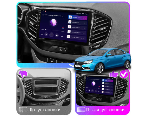 Штатная магнитола Lesko для LADA (ВАЗ) Vesta I 2015-н.в. экран 9" 1/16Gb Wi-Fi GPS Base