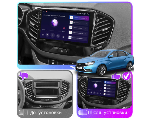 Штатная магнитола Lesko для LADA (ВАЗ) Vesta I 2015-н.в. экран 9" 4/64Gb CarPlay 4G Wi-Fi GPS Prime