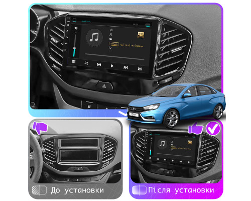 Штатная магнитола Lesko для LADA (ВАЗ) Vesta I 2015-н.в. экран 9" 4/32Gb 4G Wi-Fi GPS Top