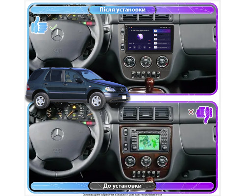 Штатная магнитола Lesko для Mercedes-Benz M-Класс I (W163) 1997-2001 экран 9" 2/32Gb 4G Wi-Fi GPS Top