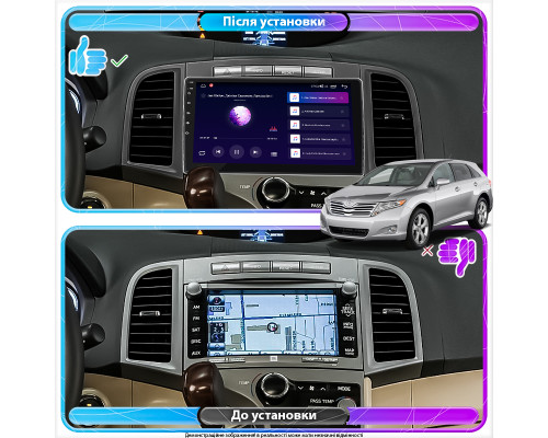 Штатная магнитола Lesko для Toyota Venza I Рестайлинг 2012-2017 экран 9" 2/32Gb CarPlay 4G Wi-Fi GPS Prime