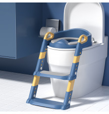 Детское сиденье на унитаз со ступенькой и ручками Bestbaby BC-108 Blue