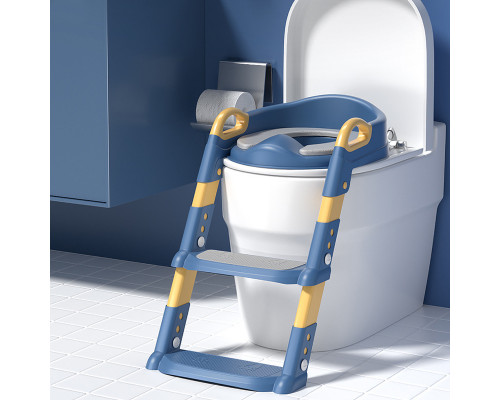 Детское сиденье на унитаз со ступенькой и ручками Bestbaby BC-108 Blue