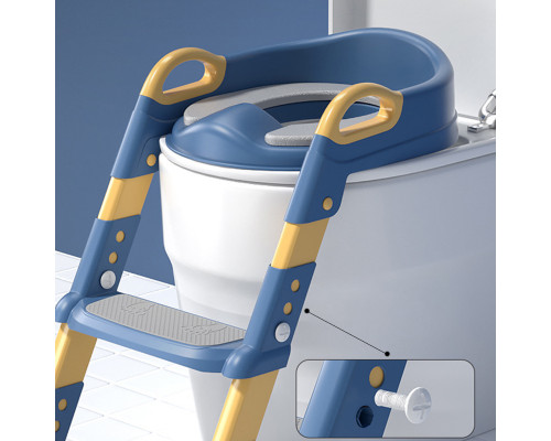 Детское сиденье на унитаз со ступенькой и ручками Bestbaby BC-108 Blue
