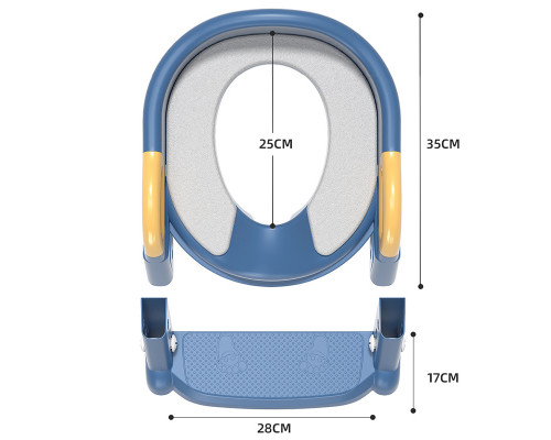 Детское сиденье на унитаз со ступенькой и ручками Bestbaby BC-108 Blue