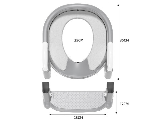 Детское сиденье на унитаз со ступенькой и ручками Bestbaby BC-108 Gray