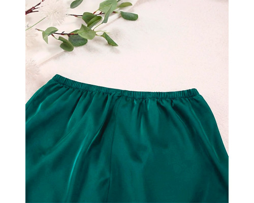 Женский шелковый комплект для дома и сна 2SYCK1315 рукашка и штаны женская пижама атласная Изумрудный S