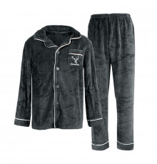 Комплект мужской пижамы CK-214 Gray рубашка с длинным рукавом и штанами теплая 2XL