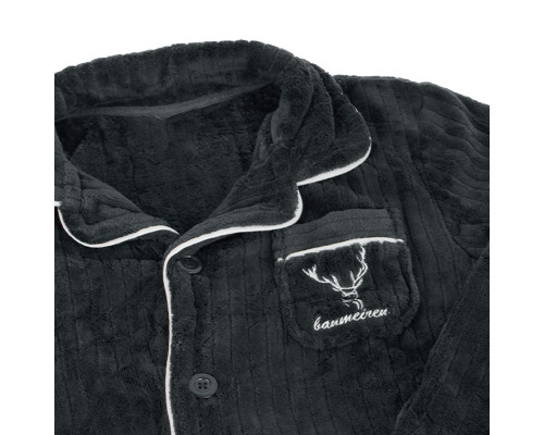 Комплект мужской пижамы CK-214 Gray рубашка с длинным рукавом и штанами теплая L