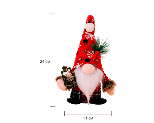 Новогодняя игрушка Рождественский Гном A6-10 24*7 Red
