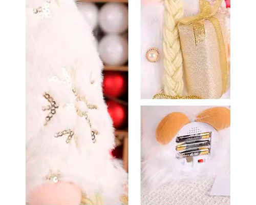 Новогодняя игрушка Рождественский Гном светящийся А9-10 32*10 с подарком White