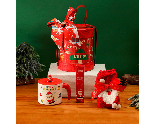 Рождественский подарочный набор 08 чашка крем для рук носки новогодние подарок на новый год