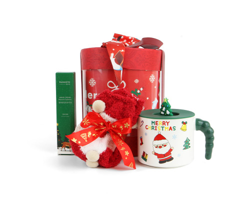 Рождественский подарочный набор 23 чашка крем для рук носки новогодние подарок на новый год