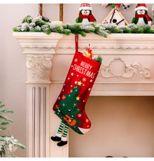 Новогодний декоративный носок для подарков F18 Елка